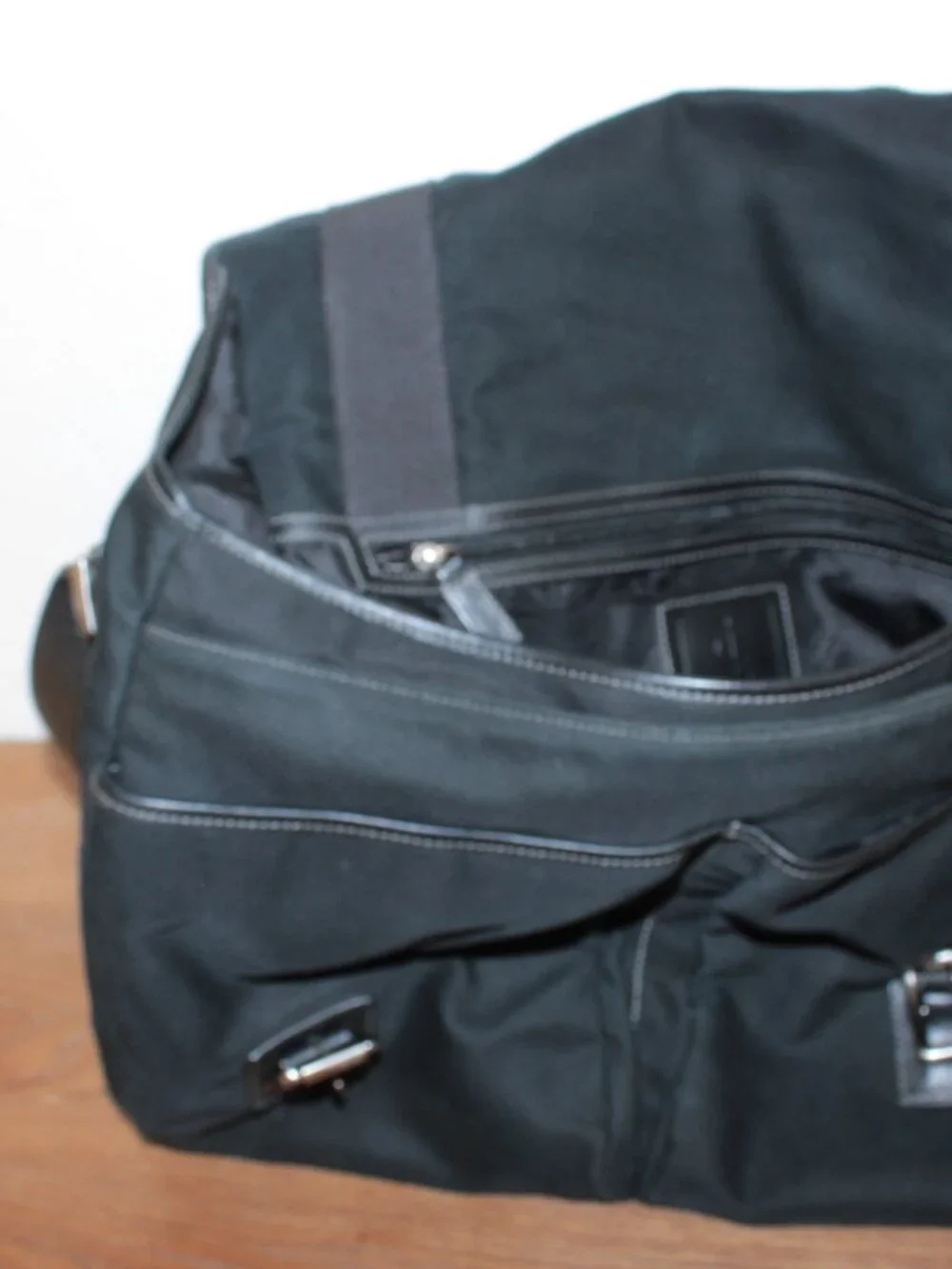 Coach Black Canvas & Leather Briefcase Messenger Bag